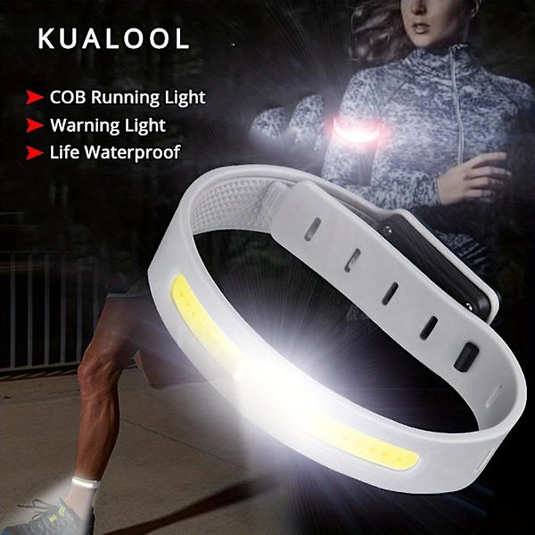 Løpelys for løpere Armbånd Refleks Ladbar LED Jogging Gåing