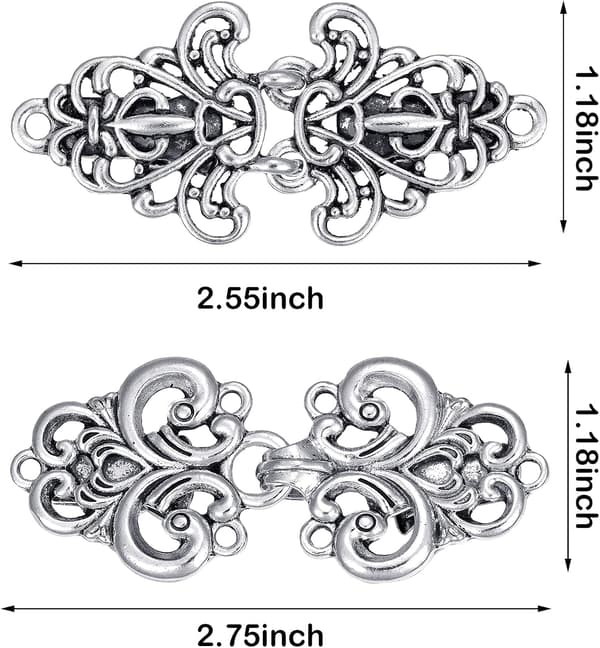 Antika silverfärgade metallfästen 5 stycken[C]