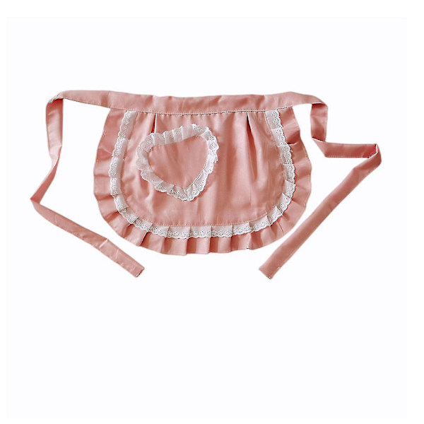 Retro Förkläden Midje Förkläde Midje Förkläde För Flickor  Smal Kostym  Vit Bomull  Halv Förkläde  Fest Hot[C] Pink