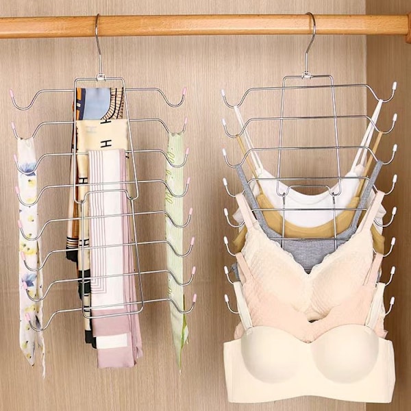 2-pakks vest-hengere, plassbesparende bh-hengere, sklisikre hengere for sports-bh, klesoppbevaring for camisoler