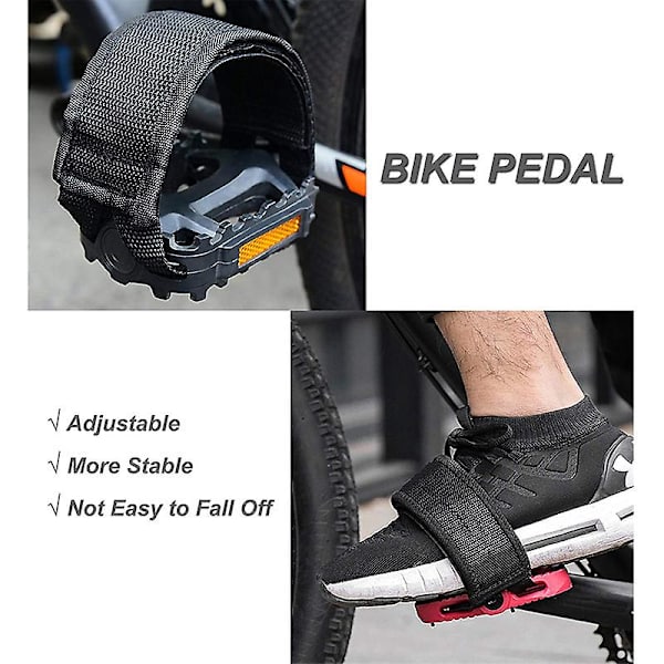 Nylon Pedalrem til Cykel (Sæt med 2) - Sort