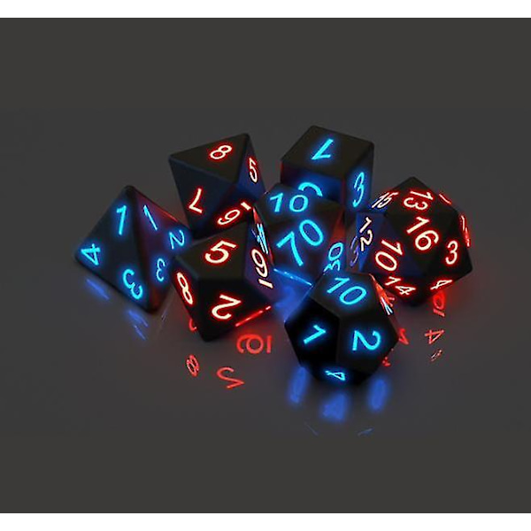 7 kpl Elektroniset Noppa Glow Led Noppaa Taikatemppu Pikselit Dnd Mtg Lautapeli