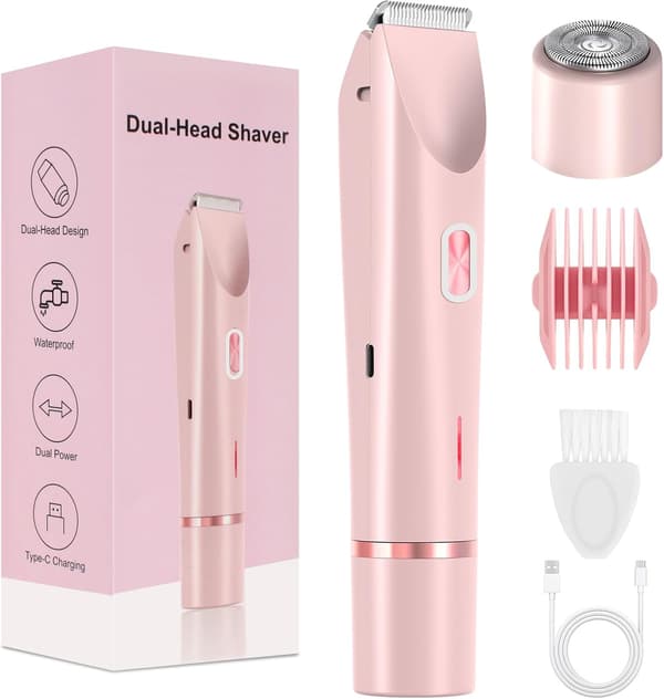 Kvinders Elektrisk Hårfjerner Bikini Trimmer 2-i-1 Rosa Model[C] Pink