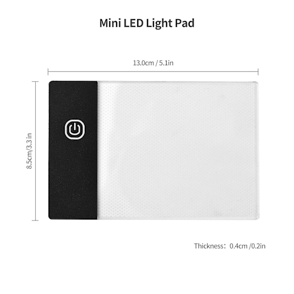 Super Mini LED Lysplate Ultratynn Lysboks USB-drevet Dimbar Lysstyrke Kunsthåndverk Tracer for Ch I6(FCC)