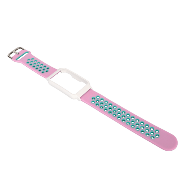 20mm Silikonarmband för Smartklocka Mjuk Andningsbar Snygg Bekväm Lätt för OPPO FREE Smartklocka Rosa Grön + Vit Skal[C]