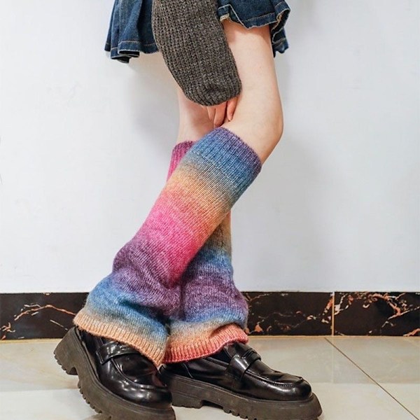 Lagerstrumpor Stickade Benskydd (Gradient Lila) (C)