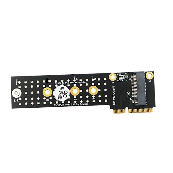 M.2 (NGFF) NVME SSD till Mini PCIe Konverterkort Mini PCI-E till M.2 M-Key Adapter Msata till M.2 B+M Ke Black