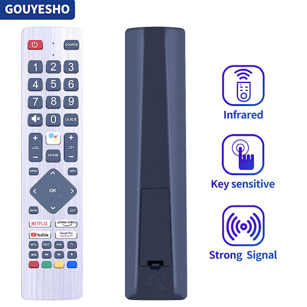 Tib Shwrmc0133 Shwrmc0134 Fjernbetjening til Sharp Aquos TV 55bl3ea 65bl5ea Lc-40bl3ea Netflix Prime Youtube F-play Uden Stemme SHWRMC0134