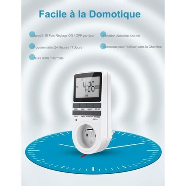 Smart Socket Timer, 7-dagars programmerbar, 230V/16A