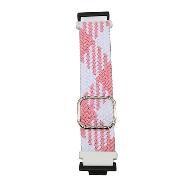 Flätad klockarmband färgglad justerad sport nylon flätad klockarmband för Huawei Watch FIT 2 rosa vit[C]