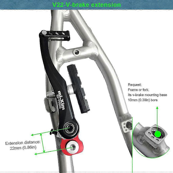 Mi.xim Sykkel V-brems Forlengeradapter - Modifisering Utbytting