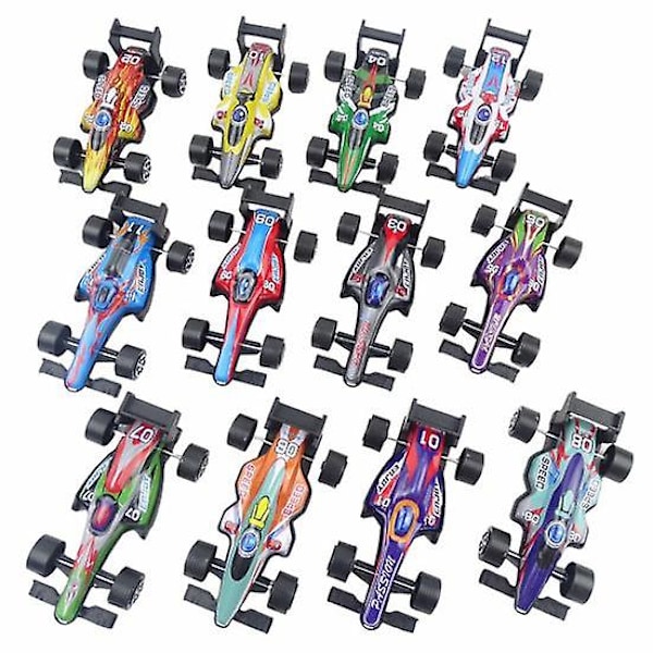 12 kpl Lasten Kilpa-auto Lelu Vedettävä Formula 1 Kilpa-auto Malli Metallirunko Kumirenkaat Painevalettu Ajoneuvon Koristelu Taaperoille Pojille Syntymäpäivälahja (FCC)