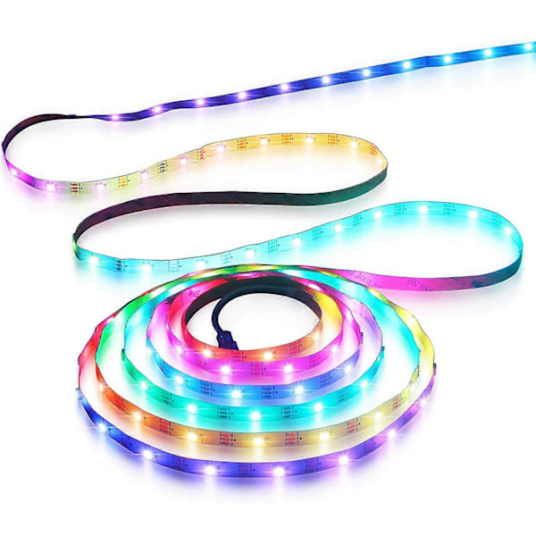 WS2812B 5050 SMD LED RGB Bare Board Repsljus, 30 LED/m, DC 5V, Längd: 1m I6(FCC)