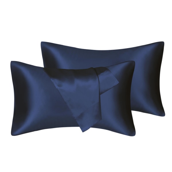 100 % silke örngott, för hår och hud, båda sidor Mulberry Silk örngott Standard 20*26in navy blue