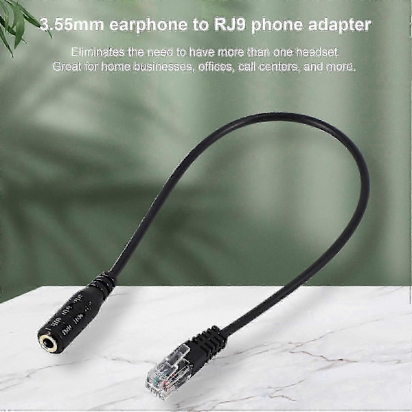 3,5 mm till RJ9 Adapterkabel för Kontorstelefon Headset (C)