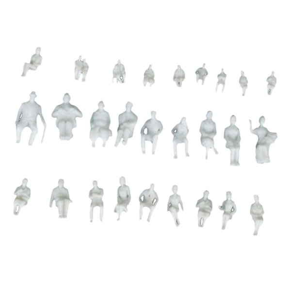 1/50 Menneskemodel Siddende Hvid Mini Figurer Tog Park Gade Layout 28mm