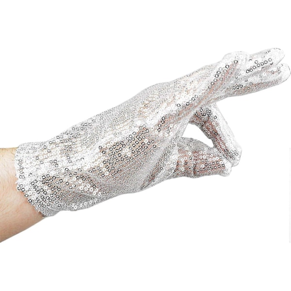 HEYONE Michael Jackson Paljetthandske - Vit Högerhandske Kostymtillbehör - 1 Styck - - (C)