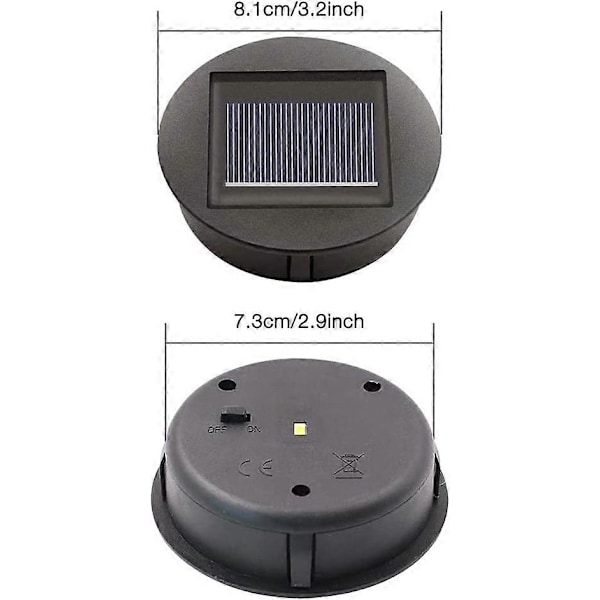 4-pack Solcellslampor Ersättning med LED-lampor, Solcellstaklampa Ersättning, LED Solpanel Sha (C)