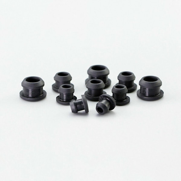 Silikongummi Snap-on Hål Plugg 2,5 mm~30 mm Svart Blanking End Caps Tube Pipe 20 Pcs A 10mm