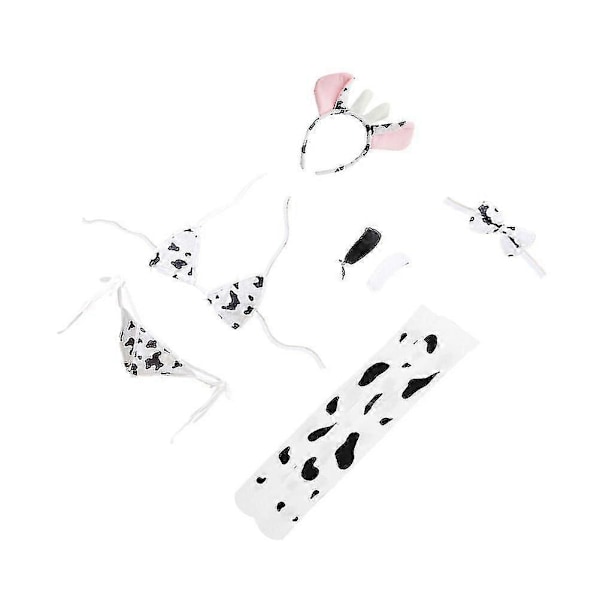 1 Set Mjölkko Sexig Cosplay Underkläder Kostym Förförelse Tredelad Underklädesset (C)