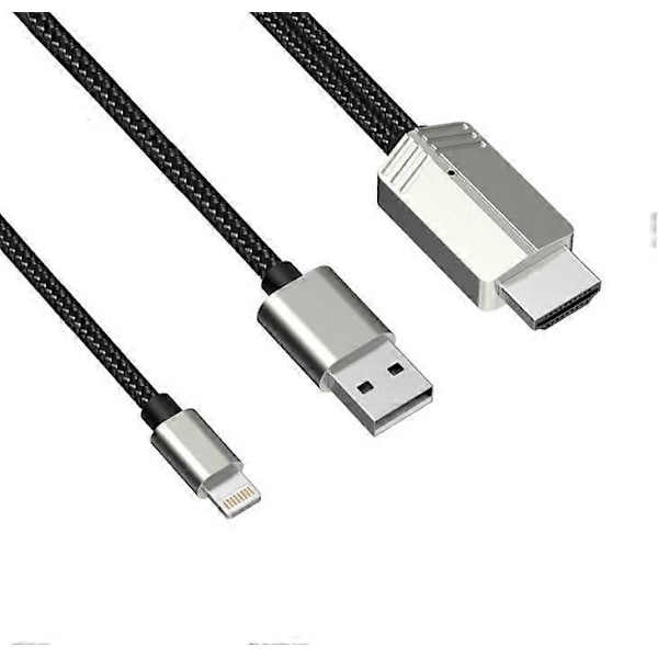 1080P Lightning till HDMI-kabel, plug and play