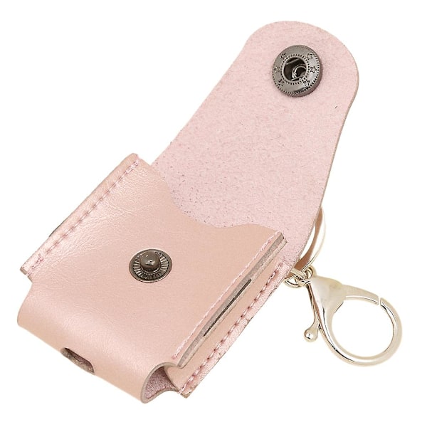 Headset Portabelt Läderfodral Skyddsväska Påse För Airpods Kaffe Rosa (C)