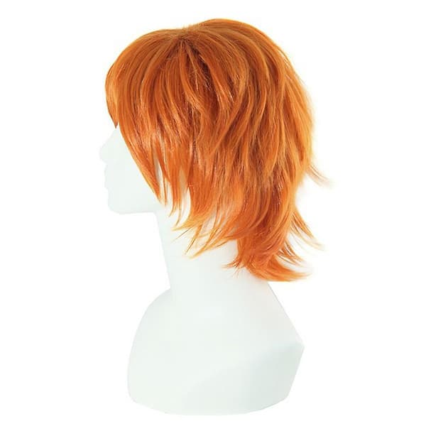 Orange peruk för män, 50 cm, 1 styck