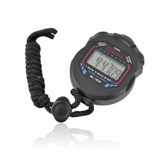 Digital Handhållen LCD Kronograf Sport Stoppur Timer Stoppklocka (C)