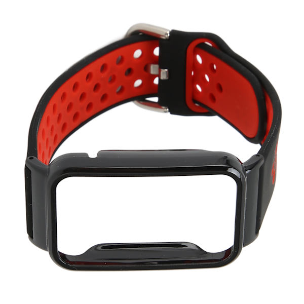 Åndbar Silikon Urrem med Beskyttelsesbumper Tilbehør Passer til Mi Band 7 Pro Sort Rød og Sort Etui[C]