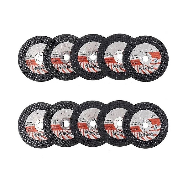10 st 75 mm Mini Skärdisk Cirkulär Harts Slipsten för 10 mm Borr Slipverktyg Trä Kakel Skärning-meini
