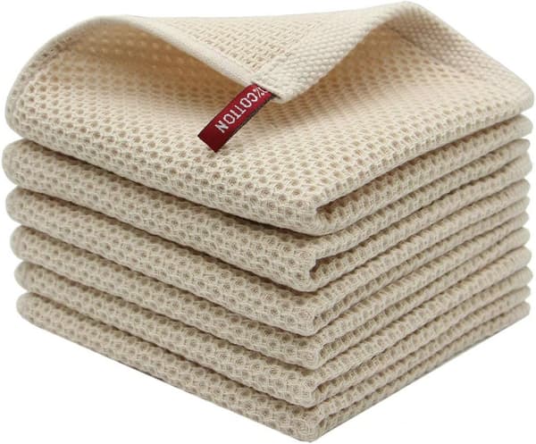 Absorberende køkkenhåndklæder 6-pak bløde karklude 30x30 cm til opvask
