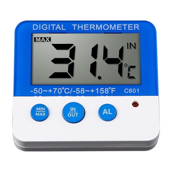 Digital Kylskåpstermometer med Alarm och Max Min Temperatur Lättläst LCD-Display Digital Kylskåp Frys Termometer för Inomhus Utomhus