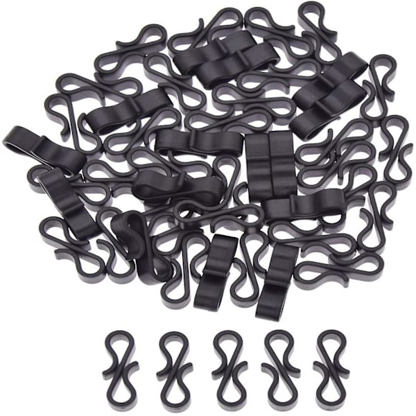 50pcs Black S Shaped Gutter Hanging Hooks for Wedding Outdoor Securing Lights