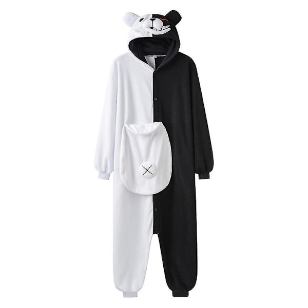 Monokuma Kigurumis Pyjamas Voksen Onesie Bjørn Jumpsuit Sort Hvid Dyre Pyjamas Kvinder Halloween Party Dragt Overal L(height 165-173cm)