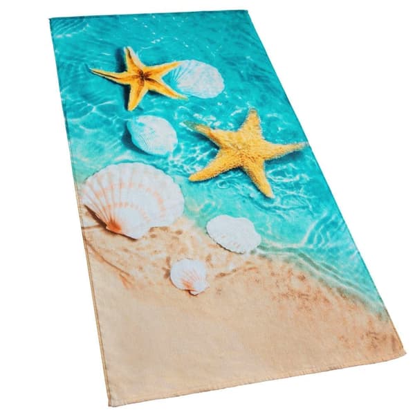 Blåt Ocean Sand Badehåndklæde 70x140cm Hurtigtørrende[C]