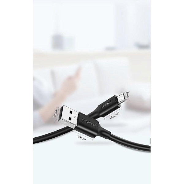 Höghastighets Micro USB-kabel 2A 2M Svart