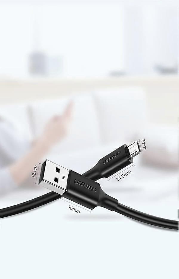 Højhastigheds Micro USB-kabel 2A 2M Sort