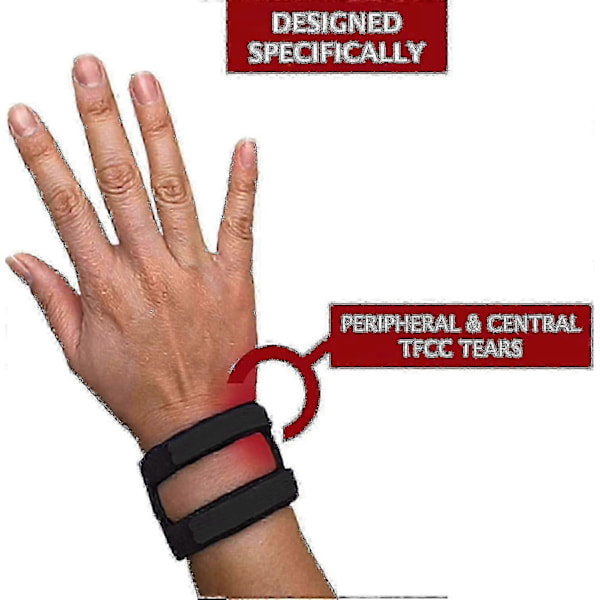 Justerbar håndledsstøtte fra Wrist Widget til TFCC-skader, One Size Fits Most. Til venstre og højre håndled, støtte til vægtbærende belastning, træning (HYYC)