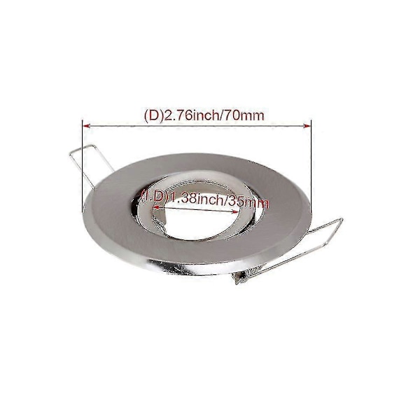 2 x Mr11 Downlight Fitting Gimble Satin Krom Med Lampeholder 70mm