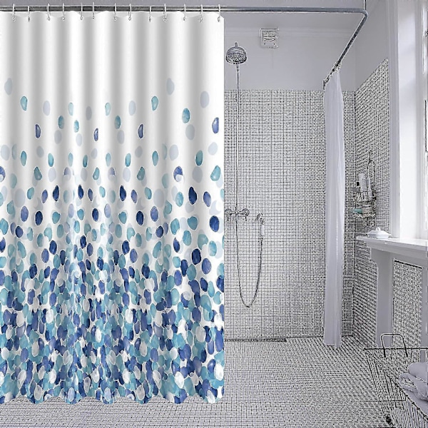 Bruseforhæng, Bruseforhæng 180x200 Cm, Maskinvaskbart Polyester Bruseforhæng Med Vægtede Bundkant Og 12 Kroge