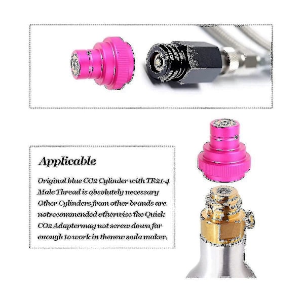 CO2 Hurtigadapter til Duo-hurtigkobling Qc, Art og Terra, udskiftning til CO2-cylinder Tr21-4 Han