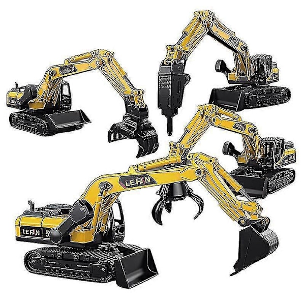 Toy Car Boy Large Engineering Vehicle Excavator Bulldozer Gripper Ground Drill Model