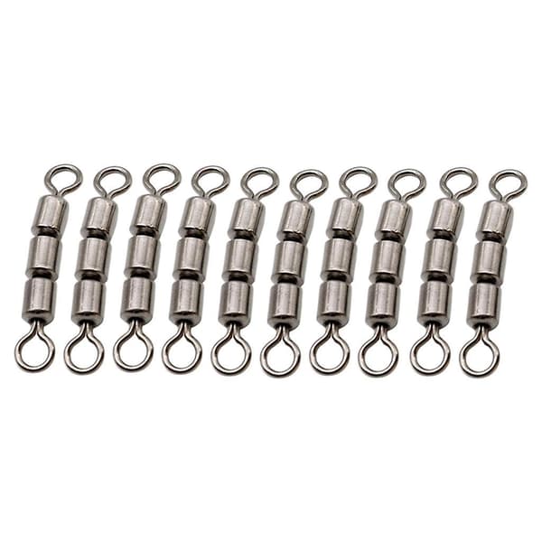 Fiskeredskap Trippel Rullende Svivel 10-Pakning Solid Ring