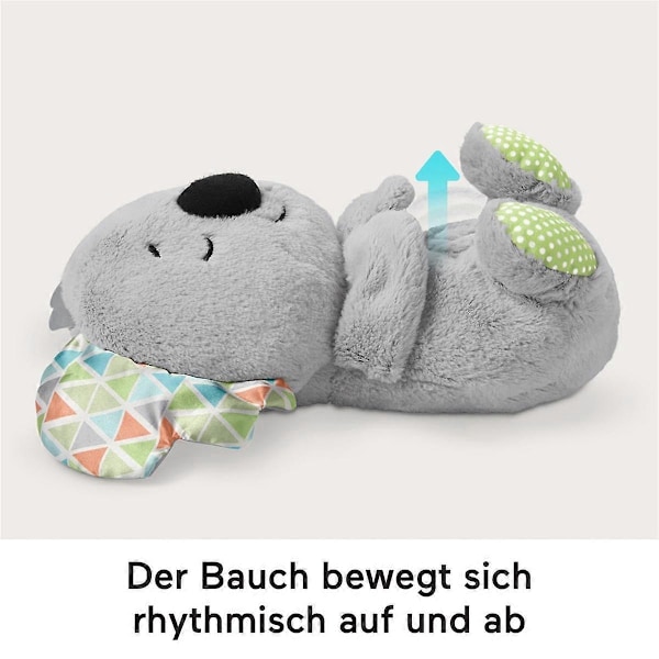 Plush Leksak för Spädbarn Från Födelsen, Mjuk och Lugnande Nattlampa Som Andas och Lyser, Flickor o Grey