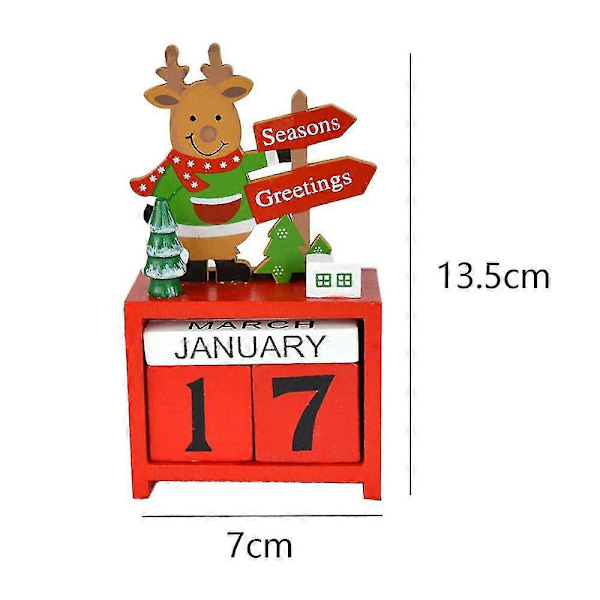 Jule-nedtællings-adventskalender med nummererede træklodser, nedtælling til jul, skrivebords-kalender trækalender
