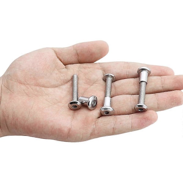 Møbel forbindelsesskruer 6 stk. møbelmonteringsskruer med M6 bolt 304 rustfrit stål forbindelsesskruer M6 x 35mm (HYYC)