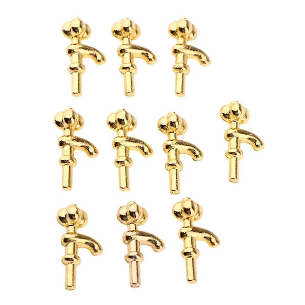 10 Stycken Miniatyr Metall Vattenkran för 1/12 Dockhus Tillbehör A (C)