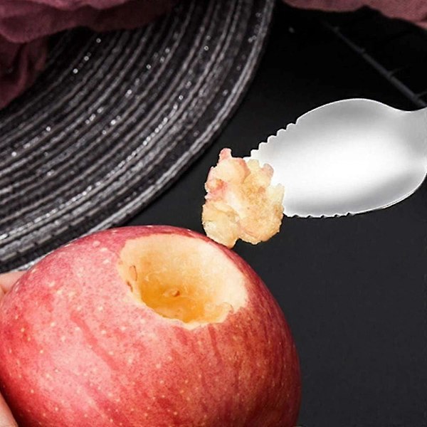 Grapefrugtskeer med runde takkede kanter til frugt og dessert, keramisk håndtag i rustfrit stål med opbevaringsboks (C)
