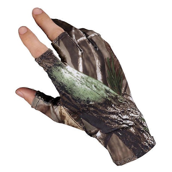 Kalastuskäsineet Camouflage Liukumaton Joustava Ohut Lapanen 3 Sormea Leikattu Retkeily Pyöräily Metsästys Puolisormikkaat Käsineet I6(FCC)