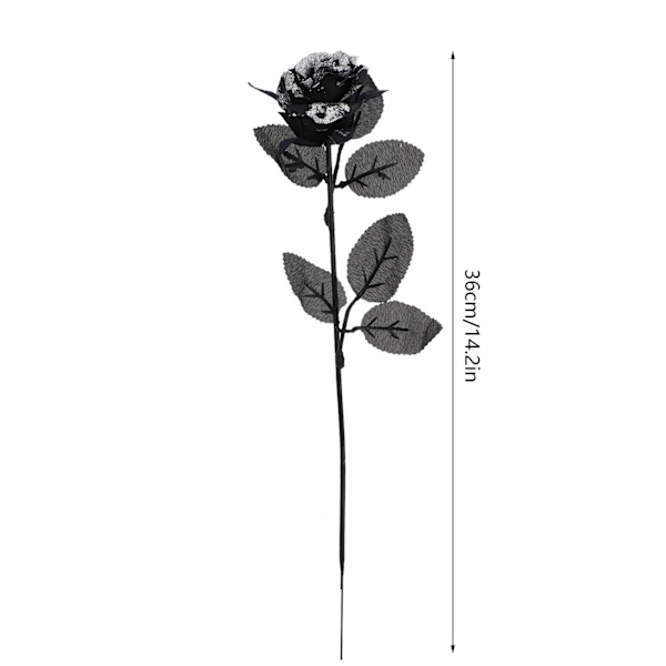 Paljetter Svart Ros Imitation Ros Falsk Blomma Halloween Dekoration Flerfärgad Konstgjord Imitation Ros[C]